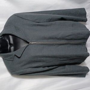 BICE brand black wool zip blazer, size 14.  Vintage.